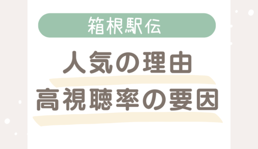 箱根駅伝人気の理由５選！視聴率が高い原因は？